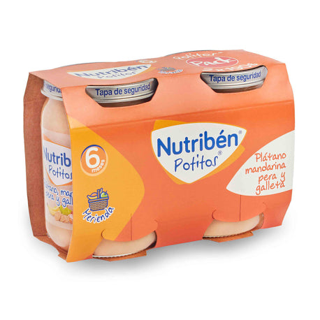 NUTRIBEN 190GR. DUPLO PLATANO MANDARINA PERA Y GALLETA