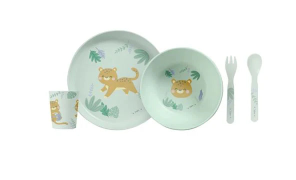 VAJILLA 5 PIEZAS SARO JUNGLE CHEETAHS