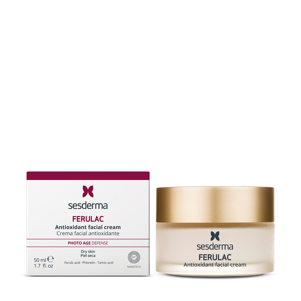 FERULAC Crema facial 50 ml con antioxidantes de alta tecnología dermocosmética formulados para pieles maduras.