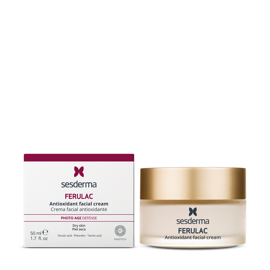 FERULAC Crema facial 50 ml con antioxidantes de alta tecnología dermocosmética formulados para pieles maduras.