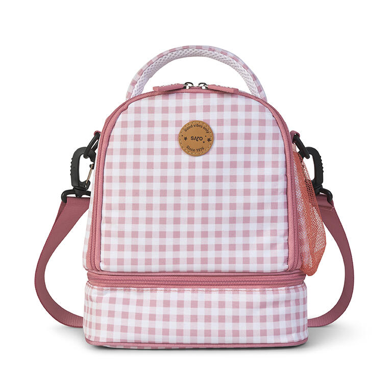 SARO BOLSA TERMICA CUADROS VICHY ROSA