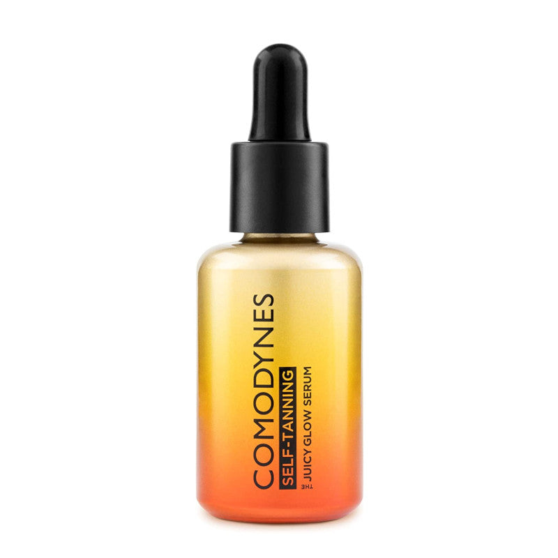 Comodyness Self Tanning Juicy Glow es un serum autobronceador formulado con ácido hialurónico y vitaminas C y E .