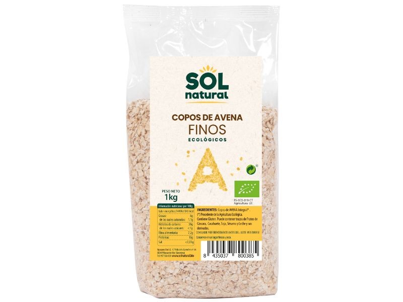 COPOS DE AVENA FINOS 1KG SOL NATURAL