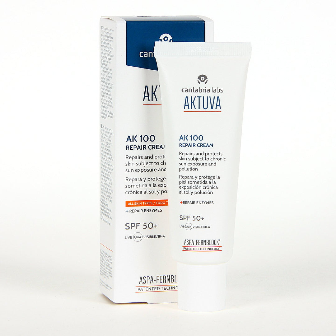 Aktuva AK 100 Repair Crema&nbsp;es un producto en textura crema fluida&nbsp;formulado para el cuidado de las pieles con queratosis actínicas, ofrece mayor espectro de reparación del daño actínico acumulado.