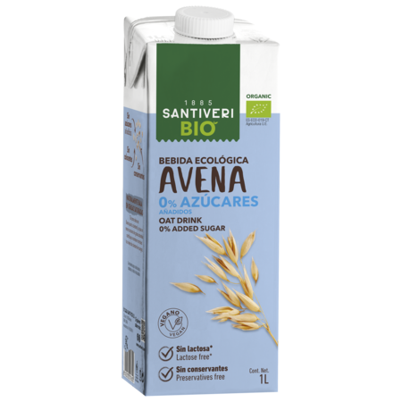 BEBIDA DE AVENA ECOLOGICA 0% AZUCARES AÑADIDOS SANTIVERI BRICK 1 LITRO