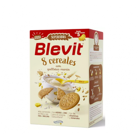 SUPERFIBRA 8 cereales con galletas maría cuenta con un 80% de cereales y un 10% de galleta maría, además aporta vitaminas, minerales y un alto contenido en fibra.