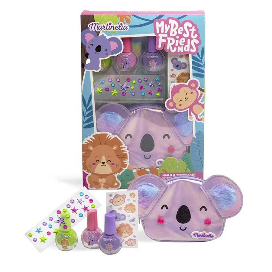 Un completo kit diseñado para que los más pequeños disfruten decorando sus uñas y luciendo divertidos tatuajes temporales.
