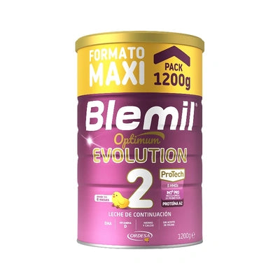 Blemil 2 Optimum Evolution es una fórmula especializada diseñada para cubrir todas las necesidades nutricionales de los bebés a partir de los 6 meses de edad. Esta leche infantil proporciona una combinación perfecta de nutrientes esenciales que contribuyen al correcto desarrollo físico y mental del bebé.

La fórmula de Blemil 2 Optimum Evolution está enriquecida con proteínas lácteas de alta calidad, ácidos grasos omega-3 y omega-6, nucleótidos, prebióticos y probióticos. Estos ingredientes ayudan a fortale