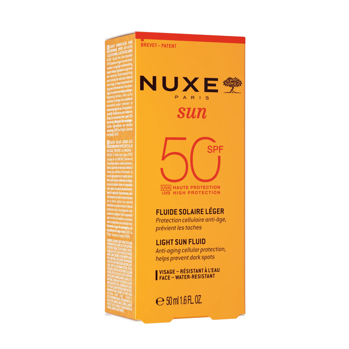 Descubre NUXE Sun Fluido Ligero Facial SPF 50 50 ml, el protector solar ideal para quienes buscan una defensa eficaz sin renunciar a una sensación ligera y confortable en la piel