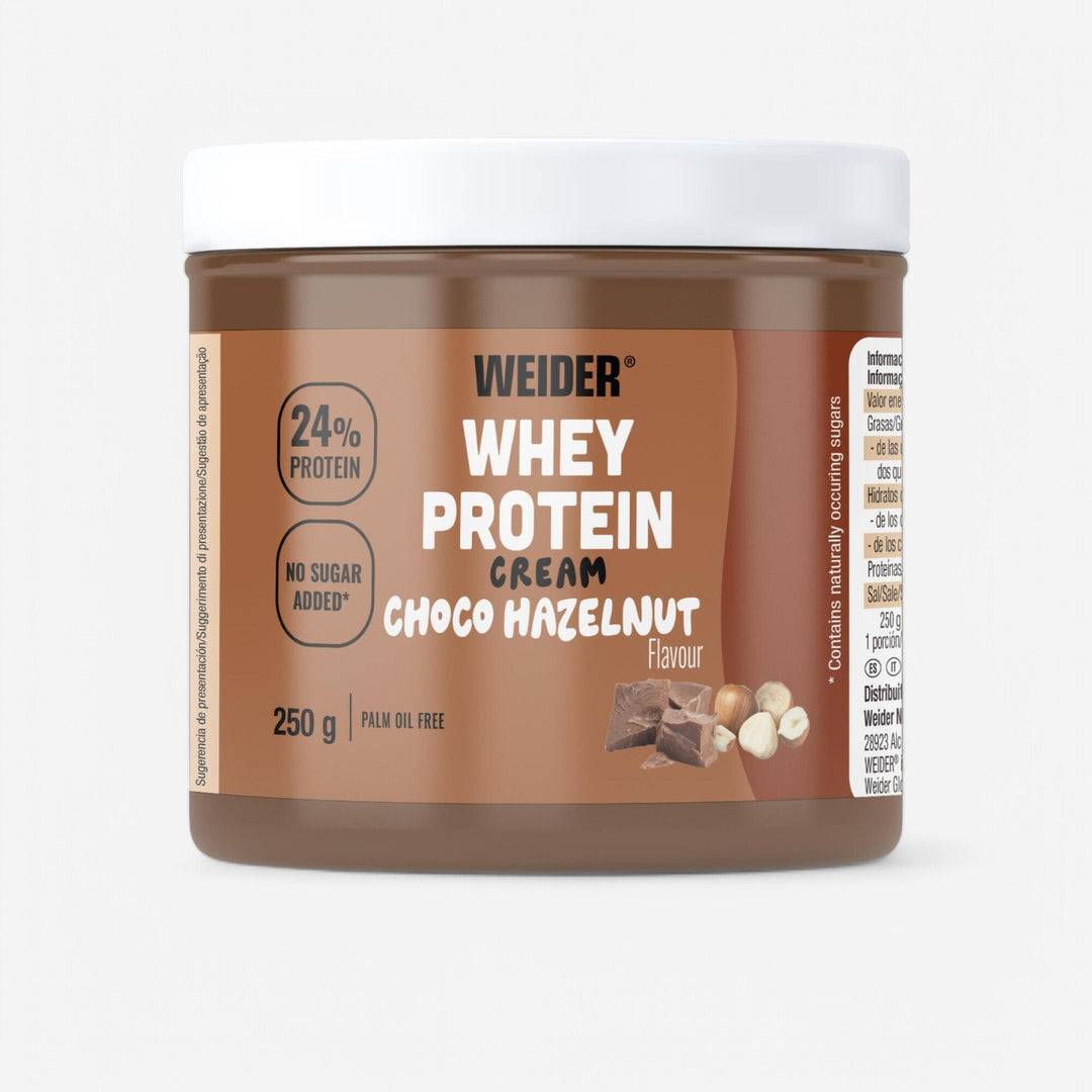 Whey Protein Creme es una deliciosa crema para untar elaborada con proteína de suero de alta calidad, ideal para regalarte un momento de placer a la vez que cuidas tu figura.