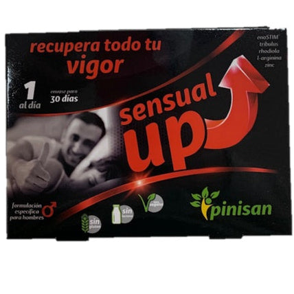 Sensual Up Pinisan es un complemento alimenticio elaborado con ingredientes de origen natural, diseñado para apoyar la vitalidad masculina y el bienestar íntimo