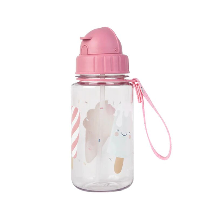 Botella&nbsp; con pajita y colgador super practica de silicona abatible es perfecta para que tu peque se la lleve al cole.