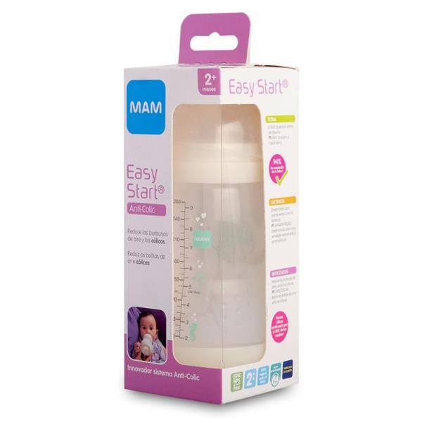 MAM BIBIERON EASY START ANTI-COLIC 260 ML 2M+ BLANCO