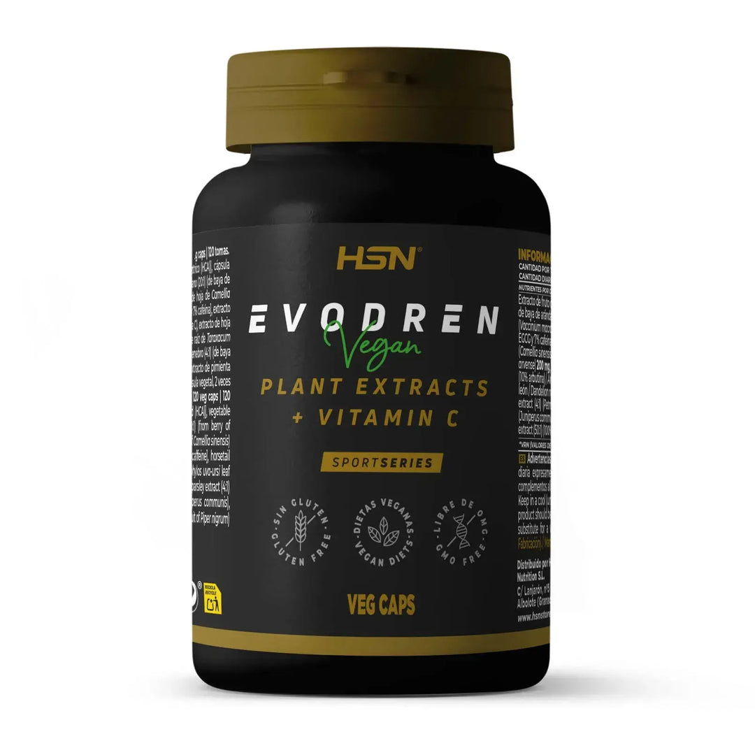 HSN Evodren es un complemento alimenticio en cápsulas veganas formulado con una combinación de ingredientes cuidadosamente seleccionados para ayudarte a sentirte más ligero y favorecer el bienestar diario dentro de un estilo de vida saludable.