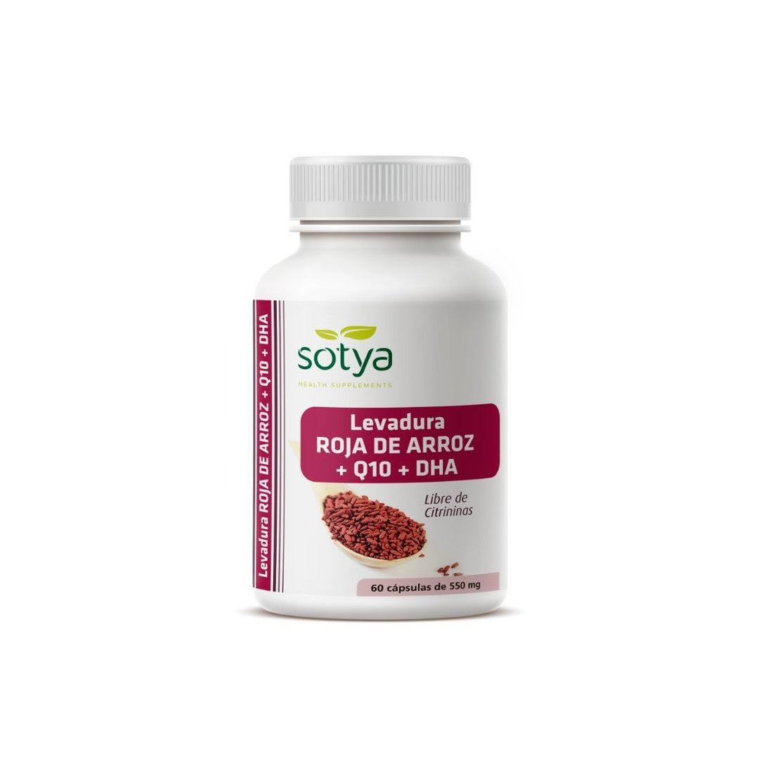 La Levadura Roja de Arroz con Q10 y DHA de Sotya&nbsp;es un complemento alimenticio diseñado principalmente para&nbsp;el control de los niveles de colesterol y la salud cardiovascular.