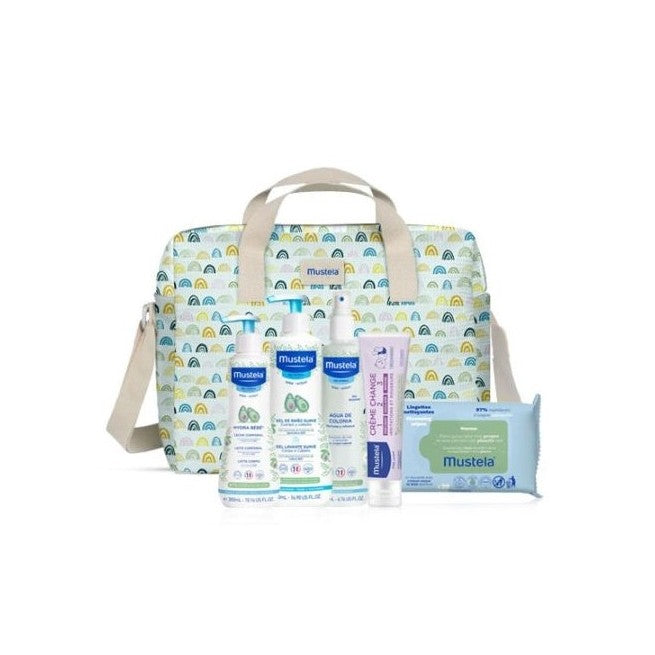 MUSTELA BOLSO CON 5 PRODUCTOS DE BEBE