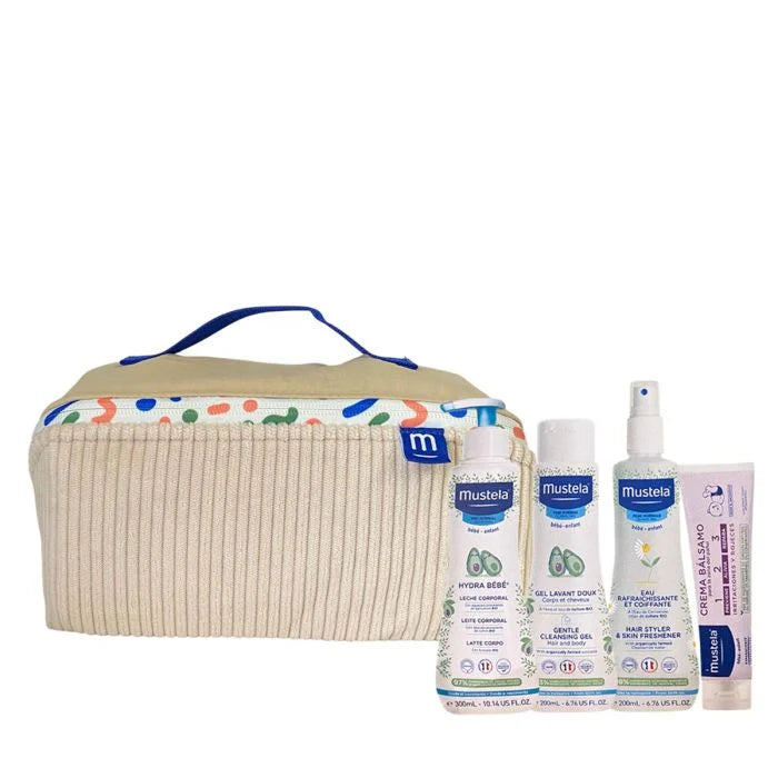 MUSTELA VANITY LOS IMPRESCINDIBLES DEL BEBÉ 4 PRODUCTOS 2 TONOS
