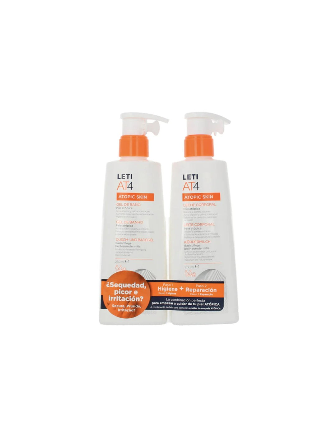 LETI AT4 GEL 750 ML+ LECHE CORPORAL 250 ML.