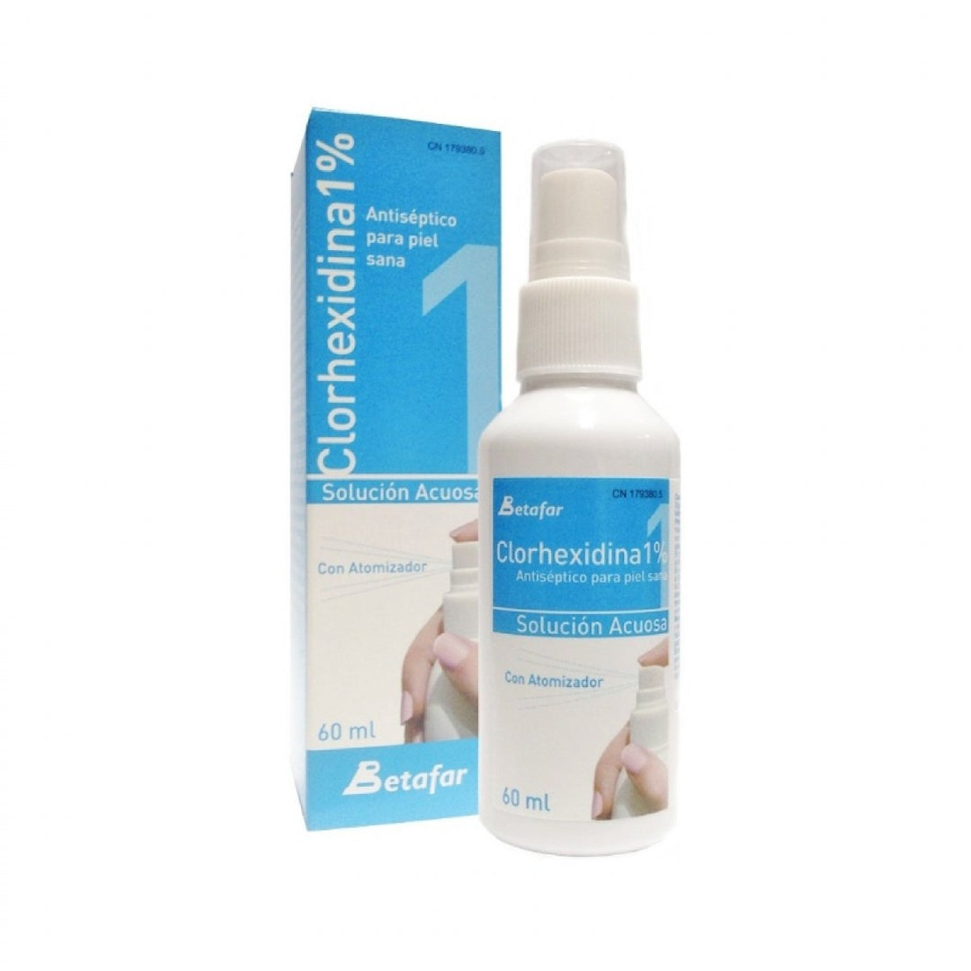 SOLUCIÓN ACUOSA ANTISÉPTICO CLORHEXIDINA 1% BETAFAR ATOMIZADOR 60 ML