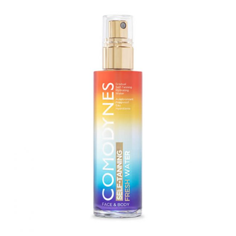 Comodynes Self Tanning Fresh Water Face &amp; Body&nbsp;100 ml,&nbsp;una fórmula única en este&nbsp;agua autobronceadora refrescante&nbsp;con una deliciosa fragancia exótica y tropical