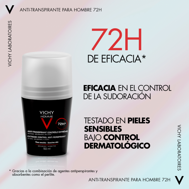 VICHY ANTI-TRANSPIRANTE HOMBRE ROLON 72 HORAS